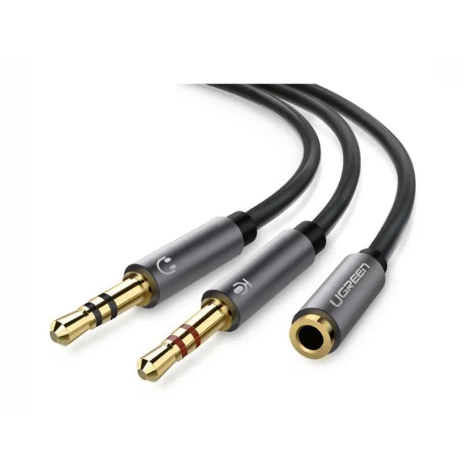 UGREEN-3-2 UGREEN 20 CM 3.5mm Female to 2 Male Audio Cable with ABS Casing – 20898 – (1YW) - Image 1