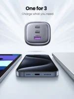 UGREEN 65W Nexode Fast Charging Adapter – CD306 – 90663 –(Space Gray) (USB x 01 + Type- C x 02)- (1YW) - Image 8