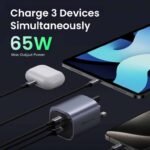 UGREEN 65W Nexode S GaN Tech Fast Charger – X553 – 45225 – (2×USB-C + 1×USB-A) (1YW) - Image 3