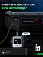 UGREEN 65W UNO RG GaN Fast Charging Adapter UK– CD361 – 25686 – (2×USB-C + 1×USB-A) -(1YW) - Image 4