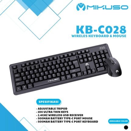 MIKUSO KB-C028 Wireless Keyboard & Mouse Combo Rechargeable (6MW)