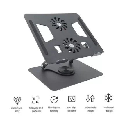 R8-C205 ACTIVE HEAT DISSIPATION ALL METAL ROTATABLE LAPTOP STAND