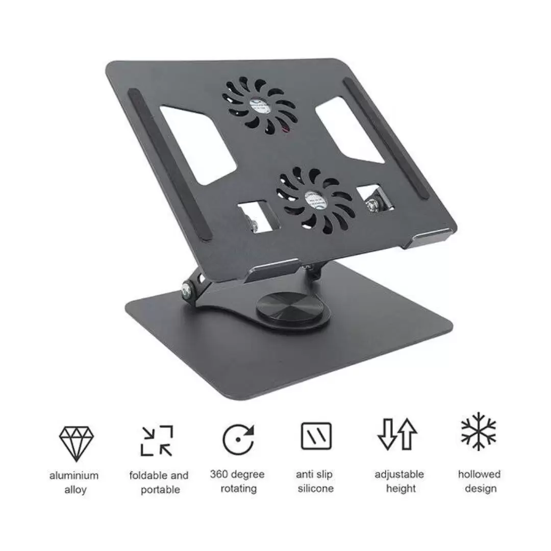 r8-1 R8-C205 ACTIVE HEAT DISSIPATION ALL METAL ROTATABLE LAPTOP STAND - Image 1