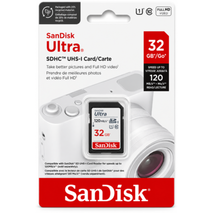 SanDisk Ultra SDHC UHS-I 32GB up to 120 MB/S SD Card (2YW)