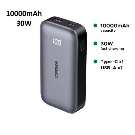 UGREEN 10000mAh 30W Two-way Fast Charging Power Bank - 25185 - PB502 -(1YW)
