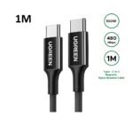 UGREEN 1 Meter 100W 5A Max Type-C to Type-C PD Fast Charging Silicone Braided Cable – US557 – 15275 –(1YW)