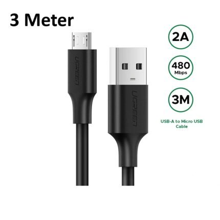 UGREEN 3 Meter USB to Micro 2A Max Cable – US289 – 60827 –(1YW)