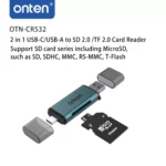 onten USB-C & USB-A to SD/TF Card Reader - OTN-CR532 (06MW) - Image 4