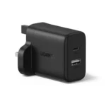 UGREEN 20W Type-C + USB A Port Fast Charger UK Pin (Black)- X227 – 45304 –(1YW) - Image 6