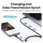 UGREEN 1 Meter 100W 5A Max Type-C to Type-C PD Fast Charging Silicone Braided Cable – US557 – 15275 –(1YW) - Image 2