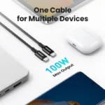 UGREEN 1 Meter 100W 5A Max Type-C to Type-C PD Fast Charging Silicone Braided Cable – US557 – 15275 –(1YW) - Image 3
