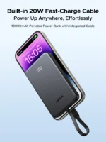 UGREEN 20W 10000Mah Power Bank with Built-in Cable - PB526 - 75161B -(1YW) - Image 5