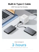 UGREEN 20W 10000Mah Power Bank with Built-in Cable - PB526 - 75161B -(1YW) - Image 3