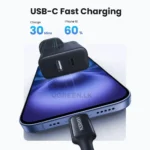 UGREEN 20W Type-C + USB A Port Fast Charger UK Pin (Black)- X227 – 45304 –(1YW) - Image 5
