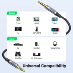 UGREEN 2m 3.5mm 4-Pole Male to Male Aux Audio Cable (Mic Supported) AV183 – 20782 – (1YW) - Image 10