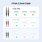 UGREEN 2m 3.5mm 4-Pole Male to Male Aux Audio Cable (Mic Supported) AV183 – 20782 – (1YW) - Image 6