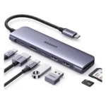 UGREEN 7 In 1 Type-C Multifunction Hub ( Type-c to HDMI 4K30Hz/2xUSB 3.0 /1xType-C Data /Type-C PD 100W /1xSD+TF )- CM195 – 15214 - (1YW) - Image 2