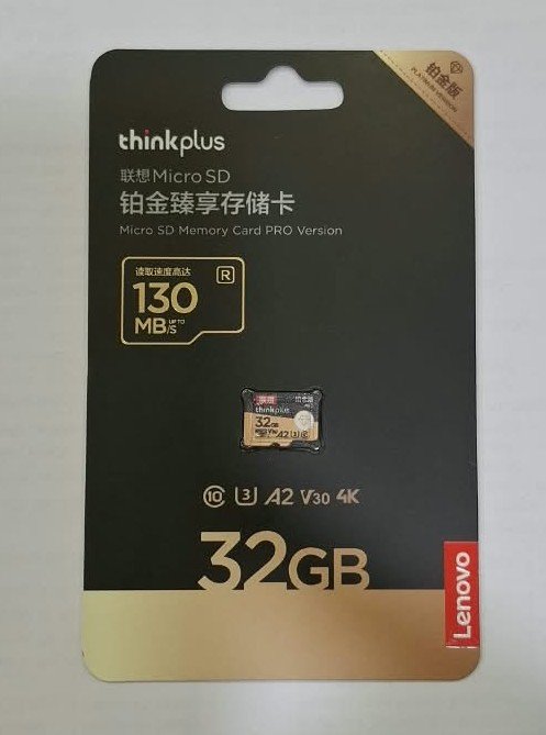 lenovo 1 Lenovo Thinkplus 32GB A2 V30 Micro SD Memory Card PRO Version up to 130MB/s (3YW) - Image 1