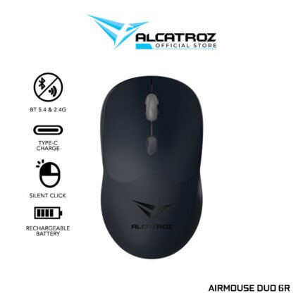 Alcatroz Airmouse Duo 6R Wireless Silent Rechargeable Mouse (Dual mode-2.4G/ Bluetooth 5.4 ) - INDIGO (1YW)