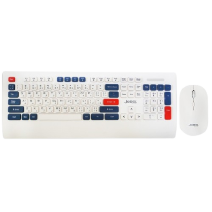 JEDEL WS671 White Wireless Keyboard & Mouse Combo (6MW)