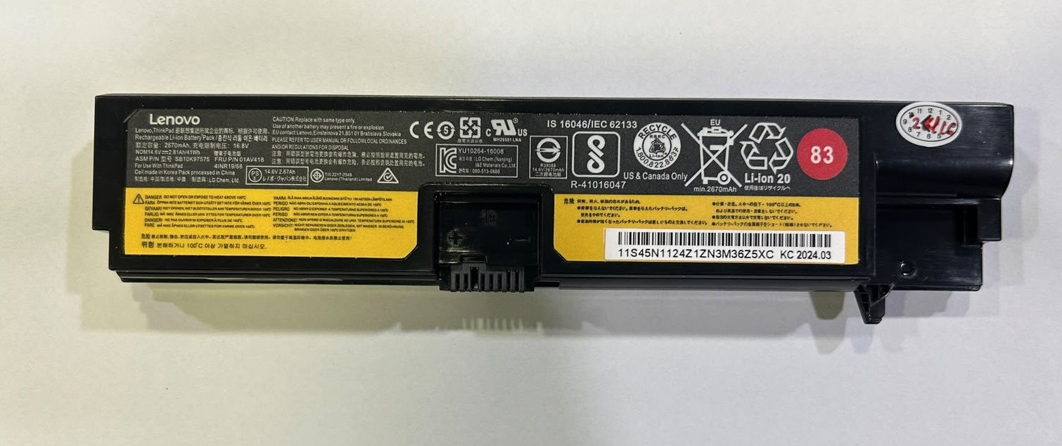 2 Lenovo Thinkpad Battery 83 For E475 E570 E570C E575 (ORG) (6MW) - Image 1
