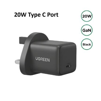 UGREEN 20W USB-C GaN Fast Charger UK Pin – X512 – 55529 – (18MW)